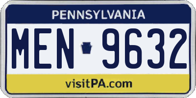 PA license plate MEN9632