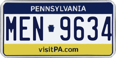 PA license plate MEN9634