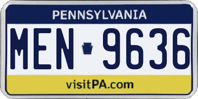 PA license plate MEN9636