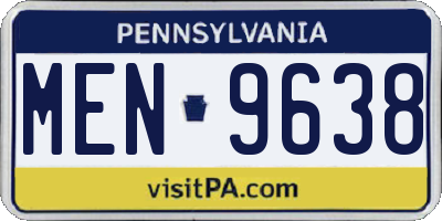PA license plate MEN9638