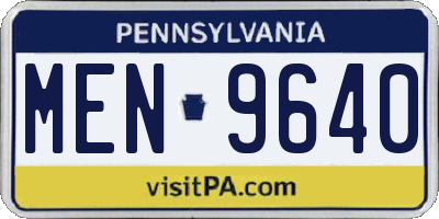 PA license plate MEN9640