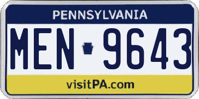 PA license plate MEN9643