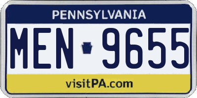 PA license plate MEN9655
