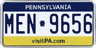 PA license plate MEN9656