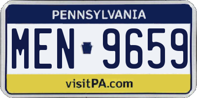 PA license plate MEN9659