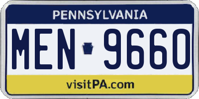 PA license plate MEN9660