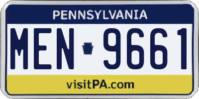 PA license plate MEN9661