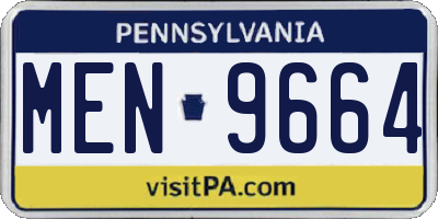 PA license plate MEN9664