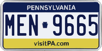 PA license plate MEN9665