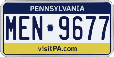 PA license plate MEN9677