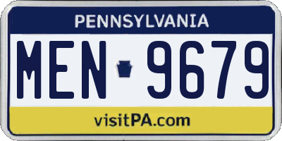 PA license plate MEN9679