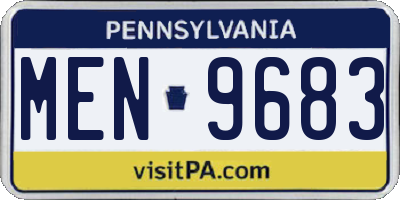 PA license plate MEN9683