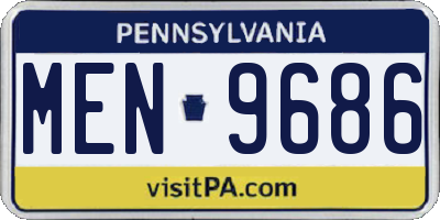 PA license plate MEN9686