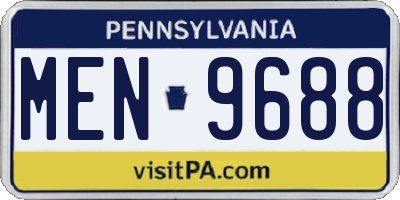 PA license plate MEN9688