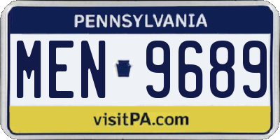 PA license plate MEN9689