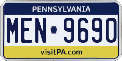 PA license plate MEN9690