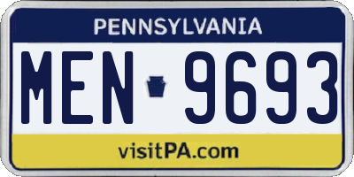 PA license plate MEN9693