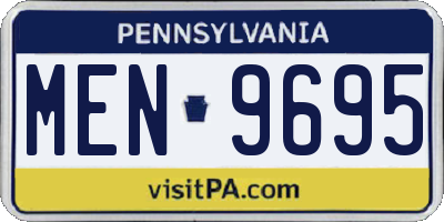 PA license plate MEN9695