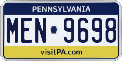 PA license plate MEN9698