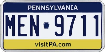 PA license plate MEN9711
