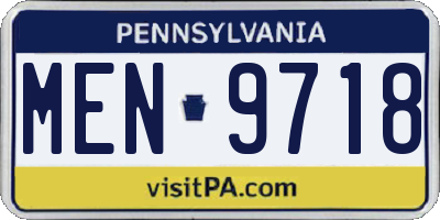 PA license plate MEN9718