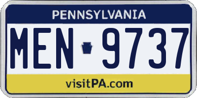 PA license plate MEN9737