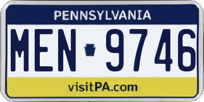 PA license plate MEN9746
