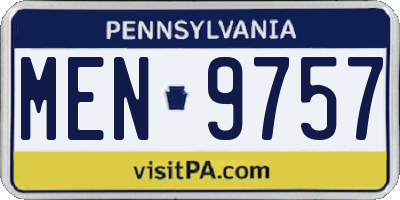 PA license plate MEN9757