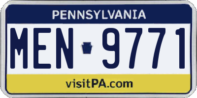 PA license plate MEN9771