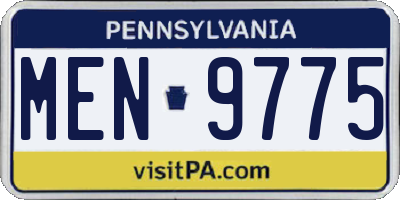 PA license plate MEN9775