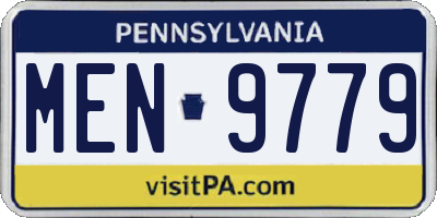 PA license plate MEN9779