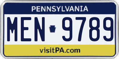 PA license plate MEN9789