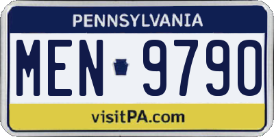 PA license plate MEN9790
