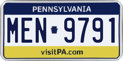 PA license plate MEN9791