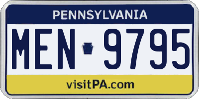 PA license plate MEN9795