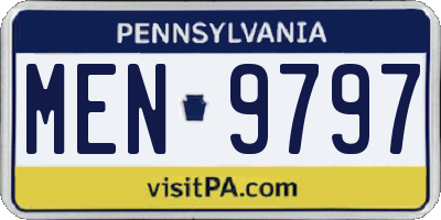 PA license plate MEN9797