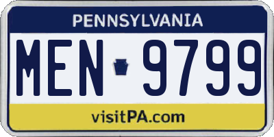 PA license plate MEN9799