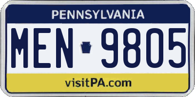 PA license plate MEN9805