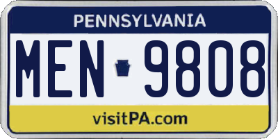 PA license plate MEN9808