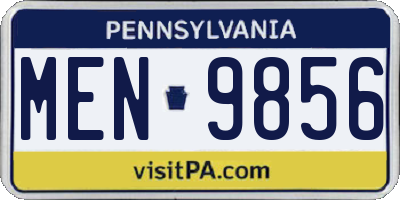 PA license plate MEN9856