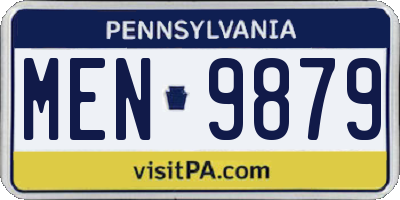 PA license plate MEN9879