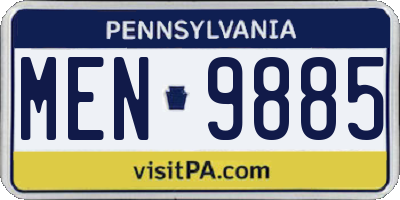 PA license plate MEN9885