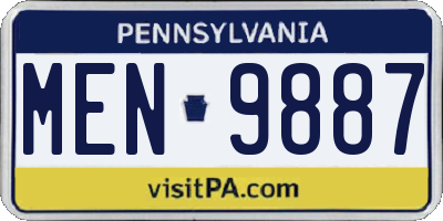 PA license plate MEN9887