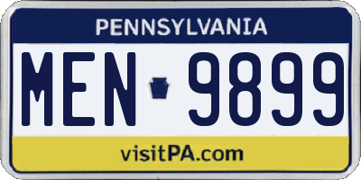 PA license plate MEN9899