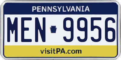 PA license plate MEN9956
