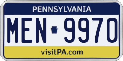 PA license plate MEN9970