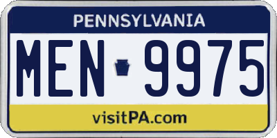 PA license plate MEN9975