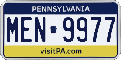 PA license plate MEN9977