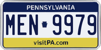 PA license plate MEN9979