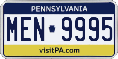 PA license plate MEN9995
